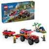 LEGO® City 4x4 Kurtarma Botlu İtfaiye Kamyonu 60412 - 5 Yaş ve Üzeri Çocuklar için Kamp Çadırı ve İtfaiyeci Minifigürü İçeren Yaratıcı Oyuncak Yapım Seti (301 Parça)