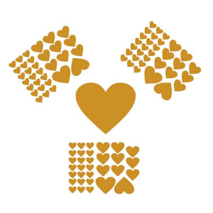 BugyBagy Gold Duvar Sticker Kalp Yağmuru 97 Adet