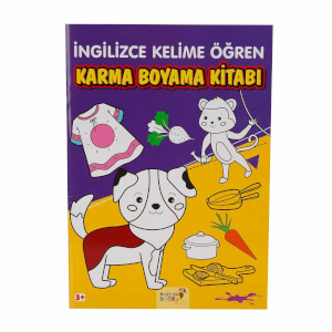 Magical Bookzz İngilizce Kelime Öğrenme ve Karma Boyama Kitabı 