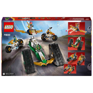 LEGO NINJAGO Ninja Ekibi Kombo Araç 71820 – 9 Yaş ve Üzeri İçin Planör, Yarış Arabası ve 2 Motosiklet İçeren 4’ü 1 Arada Yaratıcı Oyuncak Yapım Seti (576 Parça)