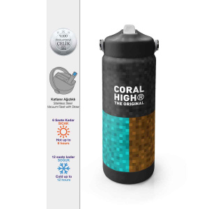 Coral High Craft Desenli Çelik Termos Matara 650 ml 38316