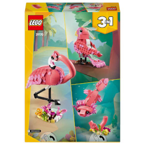 LEGO Creator 3’ü 1 Arada Vahşi Hayvanlar: Pembe Flamingo 31170 - 8 Yaş ve Üzeri Çocuklar için Kakadu Papağanı veya Aksolotl’a Dönüşebilen Yaratıcı Oyuncak Yapım Seti (288)