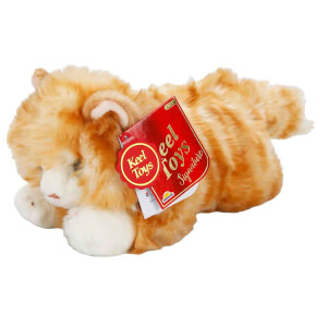 Yatan Sarı Kedi Peluş 25 cm