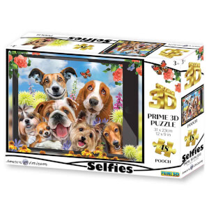 48 Parça 3D Puzzle: Sevimli Köpekler Selfie