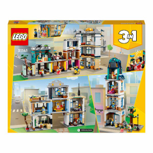 LEGO Creator Ana Cadde 31141 - 9 Yaş ve Üzeri Çocuklar için Oyuncak Bir Şehir, Art Deco Bina ve Alışveriş Caddesi İçeren Yaratıcı Oyuncak Yapım Seti (1459 Parça)