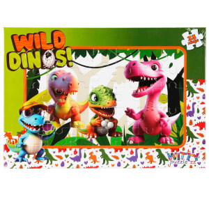 35 Parça Puzzle: Pembe Dinozor ve Arkadaşları