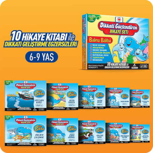 Dikkati Güçlendiren Hikaye Seti: Balina Baliba Kutulu Set 10 Kitap 