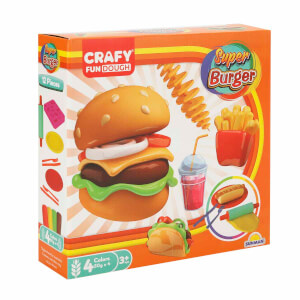 Crafy Süper Burger Oyun Hamuru Seti 200 g 12 Parça