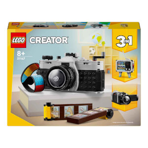 LEGO® Creator Retro Fotoğraf Makinesi 31147 - 8 Yaş ve Üzeri Çocuklar için Televizyon ve Video Kamera Model Seçenekleri İçeren 3'ü 1 Arada Yaratıcı Oyuncak Yapım Seti (261 Parça)