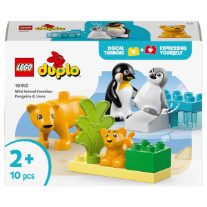 LEGO DUPLO Kasabası Vahşi Hayvan Aileleri: Penguenler ve Aslanlar 10442 - 2 Yaş ve Üzeri Küçük Çocuklar için Eğitici Oyuncak Yapım Seti (10 Parça)