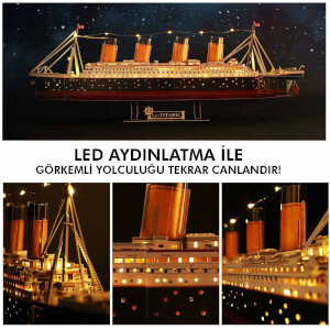 266 Parça 3D Puzzle: Titanic Led Işıklı 