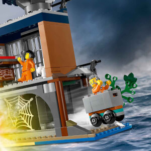 LEGO® City Polis Hapishane Adası 60419 - 7 Yaş ve Üzeri Çocuklar için Yaratıcı Polis Helikopteri İçeren Oyuncak Yapım Seti (980 Parça)