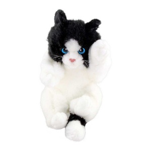 Oyuncu Yavru Kedicik Siyah-Beyaz Peluş 24 cm.