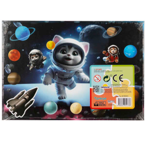 35 Parça Puzzle: Astronot Kediler