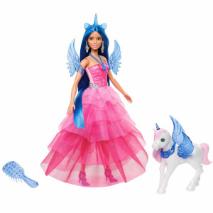 Barbie Mavi Saçlı Prenses Bebek HRR16 