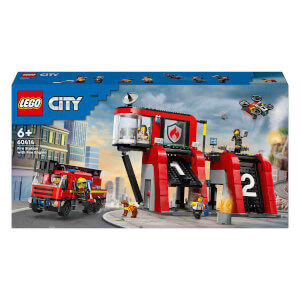 LEGO® City İtfaiye Kamyonlu İtfaiye Merkezi 60414 - 6 Yaş ve Üzeri Çocuklar için İtfaiye Garajı İçeren Yaratıcı Oyuncak Yapım Seti (843 Parça)