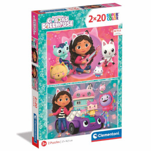 2 x 20 Parça Supercolor Puzzle: Gabby’s Dollhouse