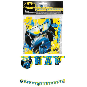 Batman Desenli Happy Birthday Yazılı Banner 