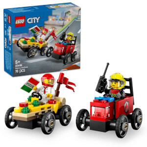 LEGO City Pizza Arabası İtfaiye Kamyonuna Karşı Yarış Arabası Paketi 60458 - 5 Yaş ve Üzeri Çocuklar için Yaratıcı Oyuncak Yapım Seti (70 Parça)