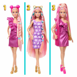 Barbie Upuzun Muhteşem Saçlı Bebekler Pembe Saçlı Bebek JDC85