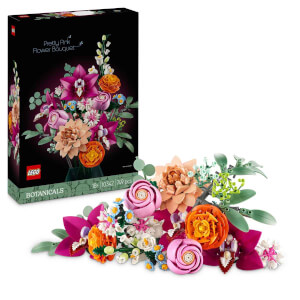 LEGO Botanicals Pembe Çiçek Buketi 10342 - Yetişkinler için Dekoratif Çiçek Yapım Seti (749 Parça)