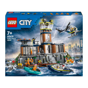 LEGO® City Polis Hapishane Adası 60419 - 7 Yaş ve Üzeri Çocuklar için Yaratıcı Polis Helikopteri İçeren Oyuncak Yapım Seti (980 Parça)