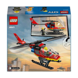LEGO City İtfaiye Kurtarma Helikopteri 60411 - 5 Yaş ve Üzeri Çocuklar için Pilot Minifigürü İçeren Yaratıcı Oyuncak Yapım Seti (85 Parça)
