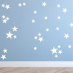 BugyBagy Beyaz Duvar Sticker Yıldız Yağmuru 100 Adet