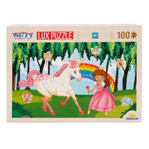 100 Parça Puzzle: Prenses ve Unicorn