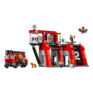 LEGO® City İtfaiye Kamyonlu İtfaiye Merkezi 60414 - 6 Yaş ve Üzeri Çocuklar için İtfaiye Garajı İçeren Yaratıcı Oyuncak Yapım Seti (843 Parça)