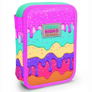 Coral High Pembe Rengarenk Dondurma Desenli Kalem Kutusu 11131