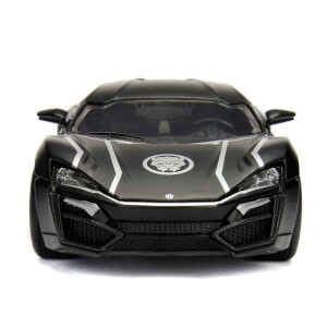 1:24 Marvel Avengers Lykan Hypersport Model Araba ve Black Panther Figür