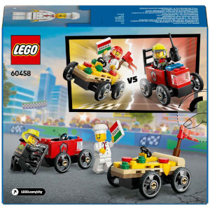 LEGO City Pizza Arabası İtfaiye Kamyonuna Karşı Yarış Arabası Paketi 60458 - 5 Yaş ve Üzeri Çocuklar için Yaratıcı Oyuncak Yapım Seti (70 Parça)