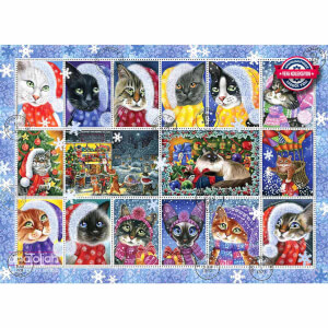 1000 Parça Puzzle : Yılbaşı Kedileri