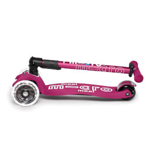 Micro Maxi Deluxe 3 Tekerlekli Katlanabilir Işıklı Pembe Scooter