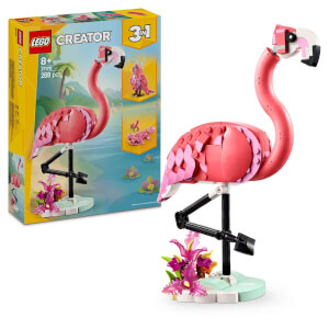 LEGO Creator 3’ü 1 Arada Vahşi Hayvanlar: Pembe Flamingo 31170 - 8 Yaş ve Üzeri Çocuklar için Kakadu Papağanı veya Aksolotl’a Dönüşebilen Yaratıcı Oyuncak Yapım Seti (288)