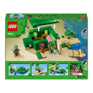 LEGO Minecraft Kaplumbağa Plaj Evi 21254 - 8 Yaş ve Üzeri Macera Oyunları Yedi Çocuk İçin 3 adet LEGO Minecraft Minifigürü İçeren Yaratıcı Oyuncak Yapım Seti (234 Parça)