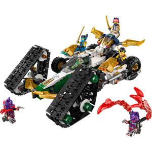 LEGO NINJAGO Ninja Ekibi Kombo Araç 71820 – 9 Yaş ve Üzeri İçin Planör, Yarış Arabası ve 2 Motosiklet İçeren 4’ü 1 Arada Yaratıcı Oyuncak Yapım Seti (576 Parça)