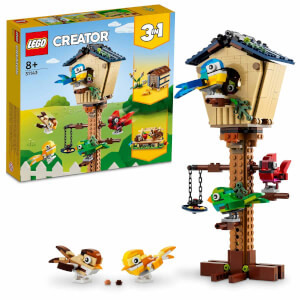 LEGO Creator 3’ü 1 Arada Kuş Evi 31143 - 8 Yaş ve Üzeri Çocuklar için Kuşlar, Kirpi, Sincap ve Bal Kovanı İçeren Yaratıcı Oyuncak Yapım Seti (476 Parça)