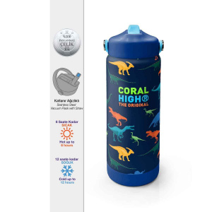 Coral High Dinozor Desenli Çelik Termos Matara 650 Ml 38386