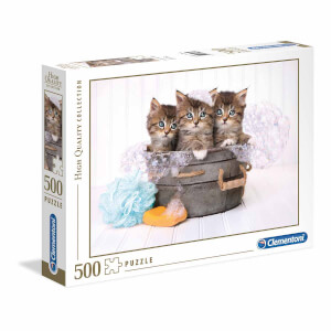500 Parça Puzzle: Yavru Kediler ve Sabun