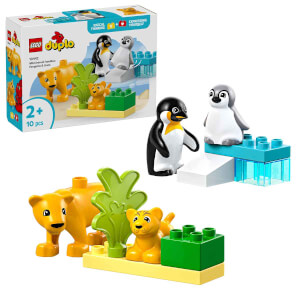 LEGO DUPLO Kasabası Vahşi Hayvan Aileleri: Penguenler ve Aslanlar 10442 - 2 Yaş ve Üzeri Küçük Çocuklar için Eğitici Oyuncak Yapım Seti (10 Parça)