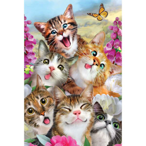 Prime 3D 200 Parça 2’li 3D Puzzle: Kediler ve Köpekler Selfies
