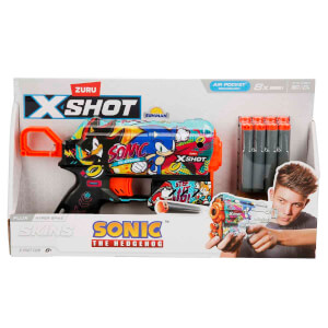 X-Shot Skins Flux Sonic The Hedgehog 8 Mermili Sünger Dart Atan Silah 21 cm