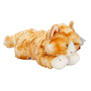 Yatan Sarı Kedi Peluş 32 cm