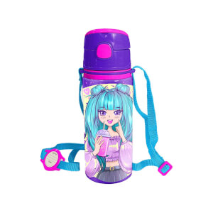 Coral High Mavi Saçlı Anime Desenli Alüminyum Matara 600 ml 111946