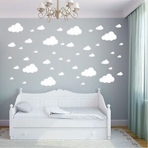 BugyBagy Beyaz Duvar Sticker Karışık Bulutlar 148 Adet