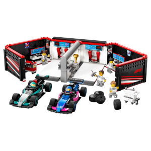 LEGO City F1 Garajı ve Mercedes-AMG ve Alpine Arabaları 60444 - 7 Yaş ve Üzeri Çocuklar için Yarış Arabası İçeren Yaratıcı Oyuncak Yapım Seti (678 Parça)