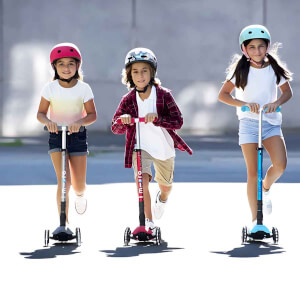 Micro Maxi Deluxe 3 Tekerlekli Katlanabilir Işıklı Pembe Scooter