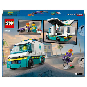 LEGO City Acil Yardım Ambulansı 60451 - Model Araç Seven 5 Yaş Üzeri Çocuklar için Yaratıcı Oyuncak Yapım Seti (184 Parça)